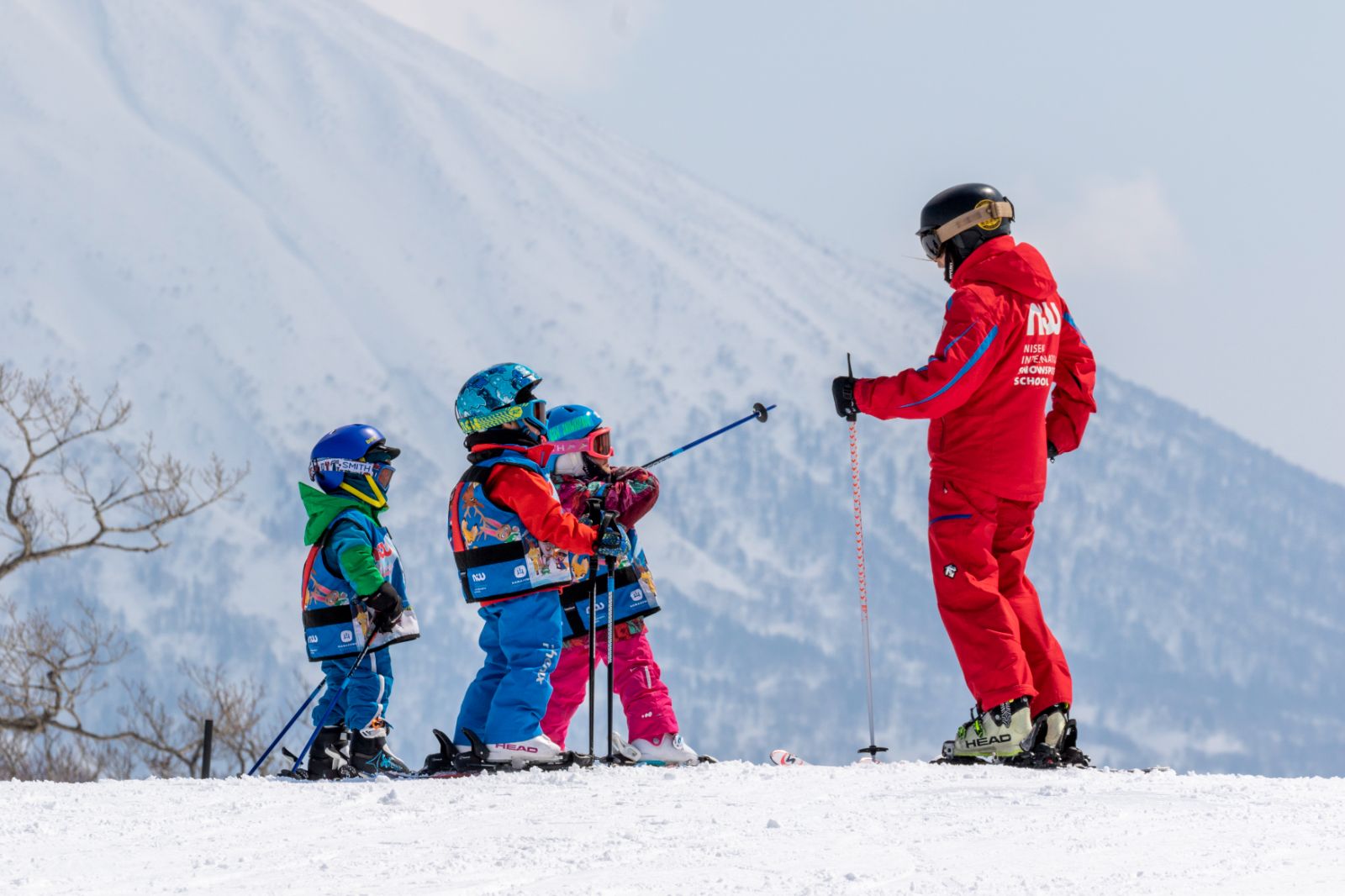 A children's skiing lesson at Park Hyatt Niesko Hanazono ski hotel in Japan
