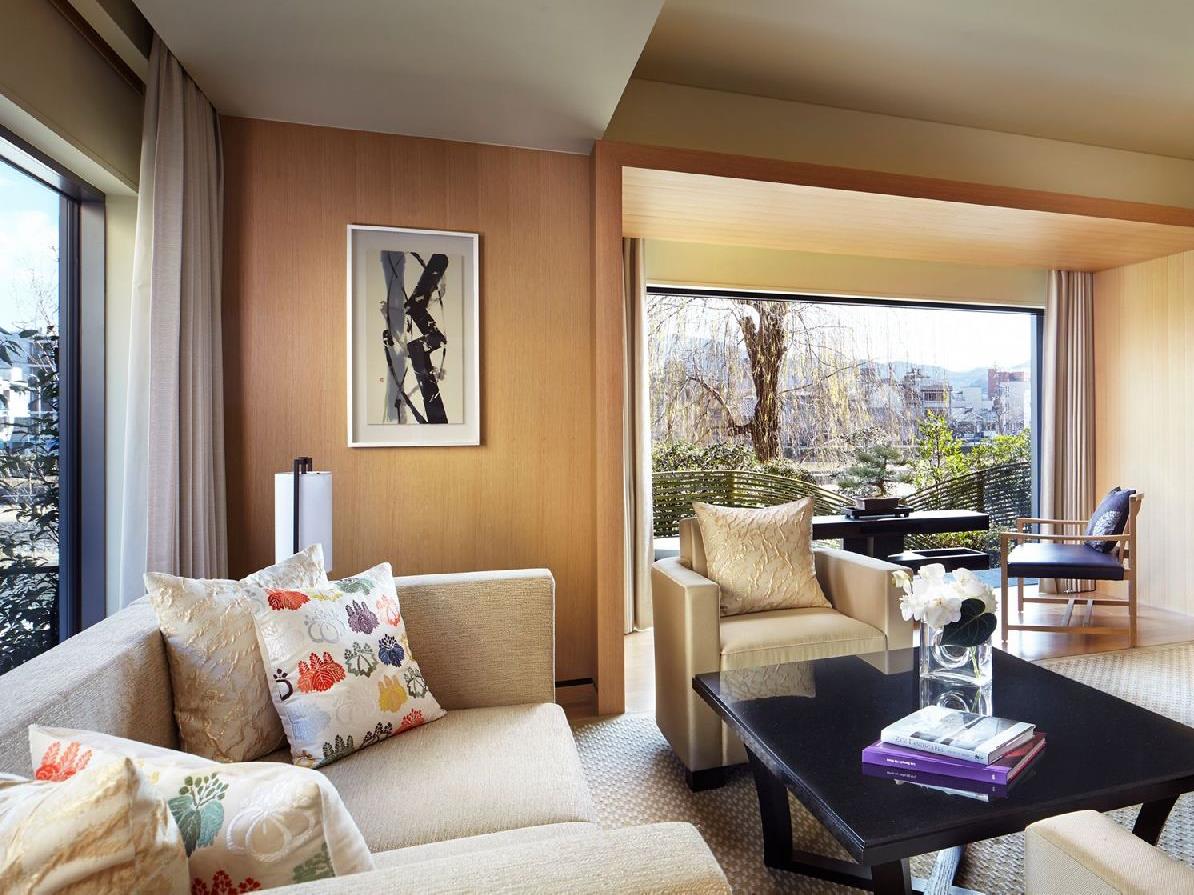 A corner suite at the Ritz Carlton Kyoto in Japan