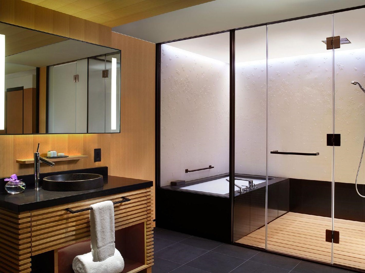 Bathroom of a suite at the Ritz Carlton Kyoto in Japan