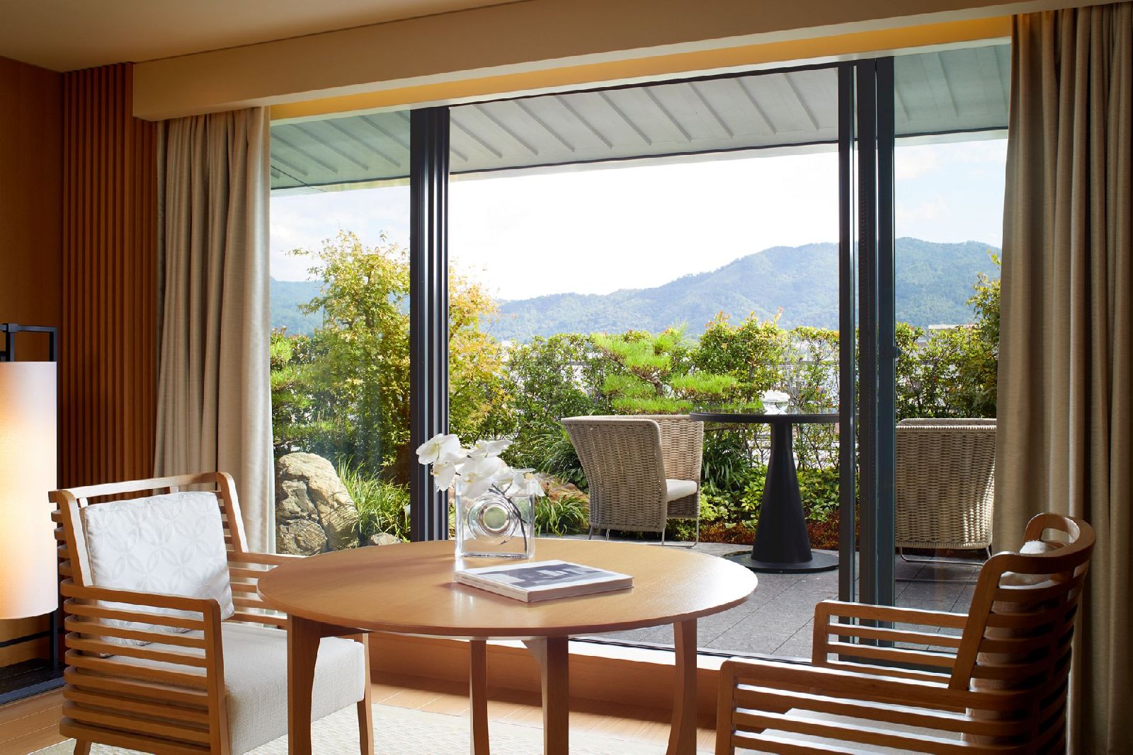 Living area of a suite at the Ritz Carlton Kyoto in Japan