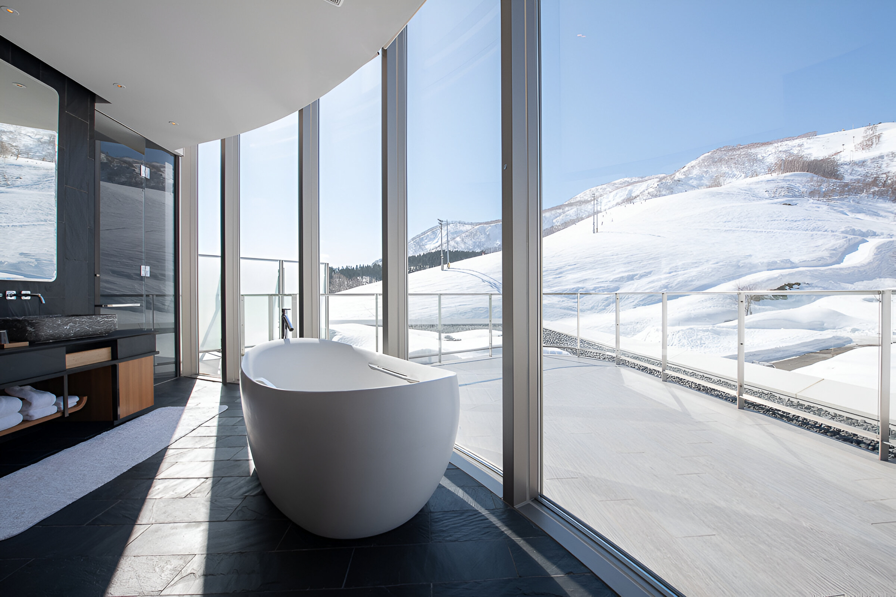 Bathroom at Skye Niseko ski hotel in Japan