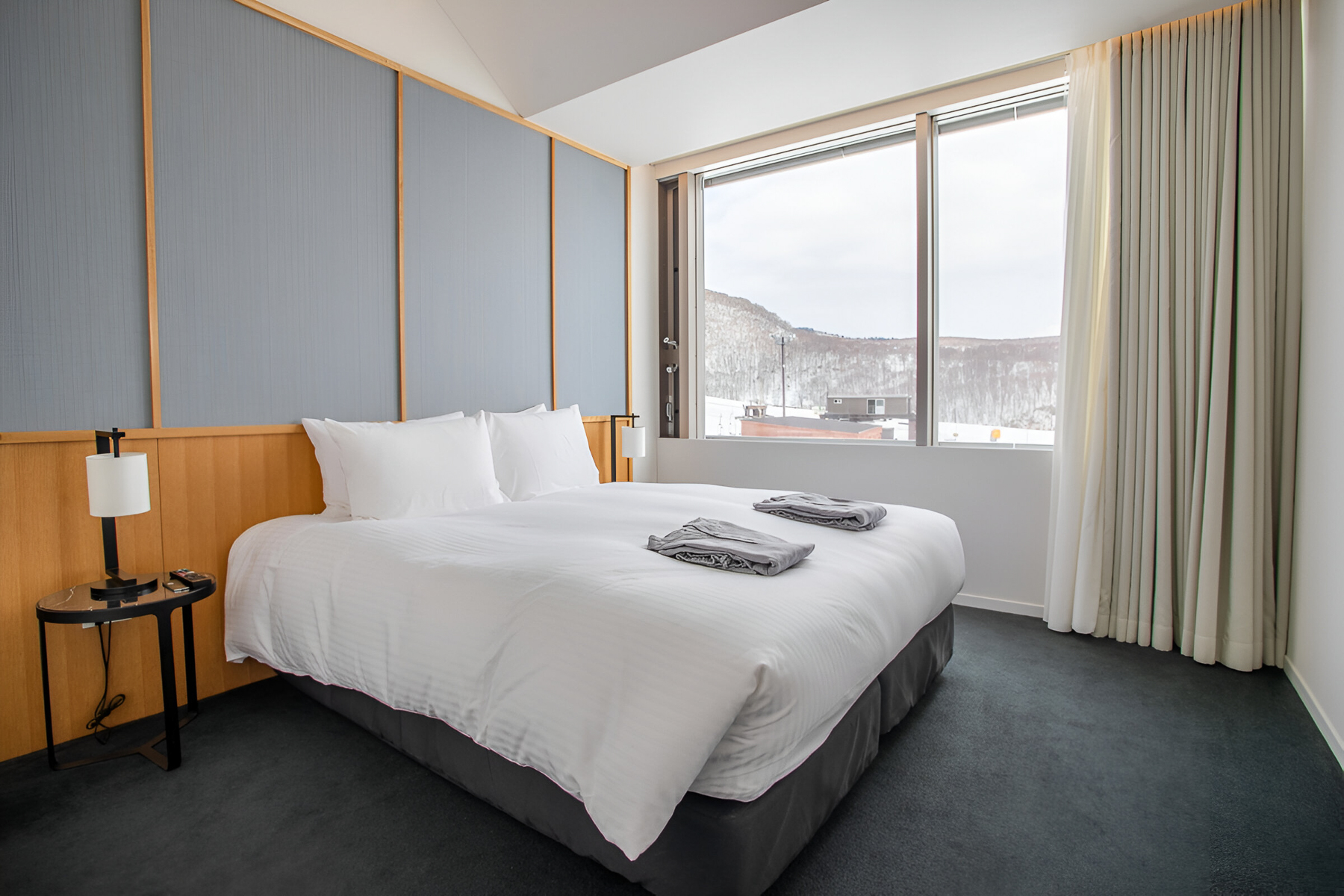 Bedroom at Skye Niseko ski hotel in Japan