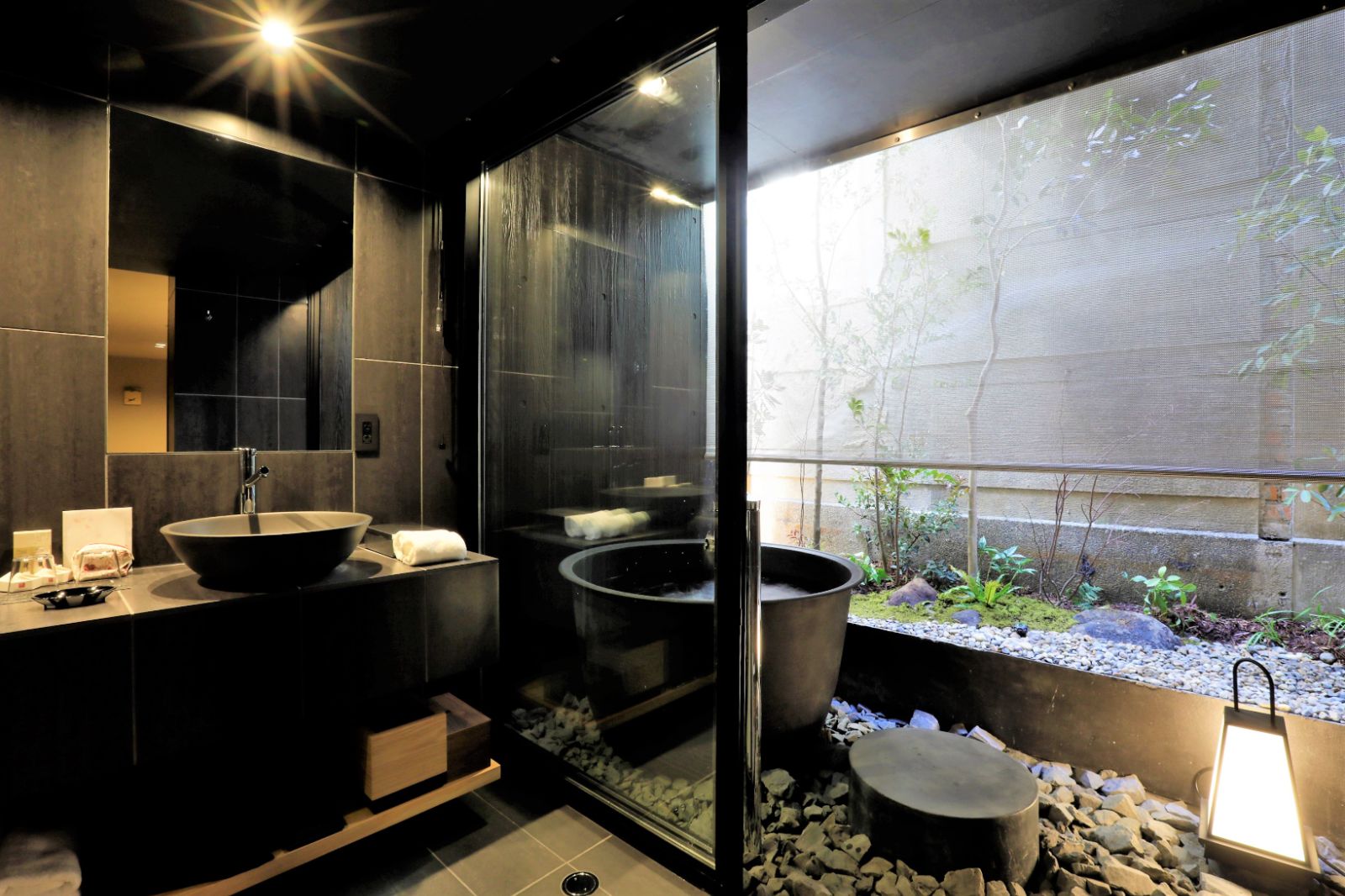 Guest suite bathroom at Sowaka Ryokan in Kyoto, Japan