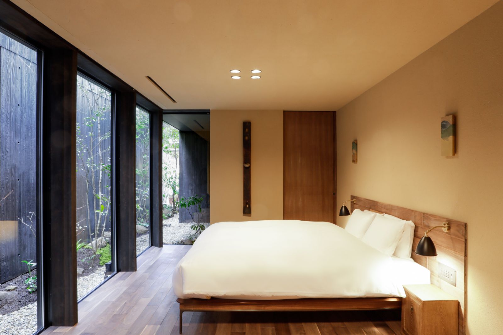 Guest suite bed at Sowaka ryokan in Kyoto, Japan