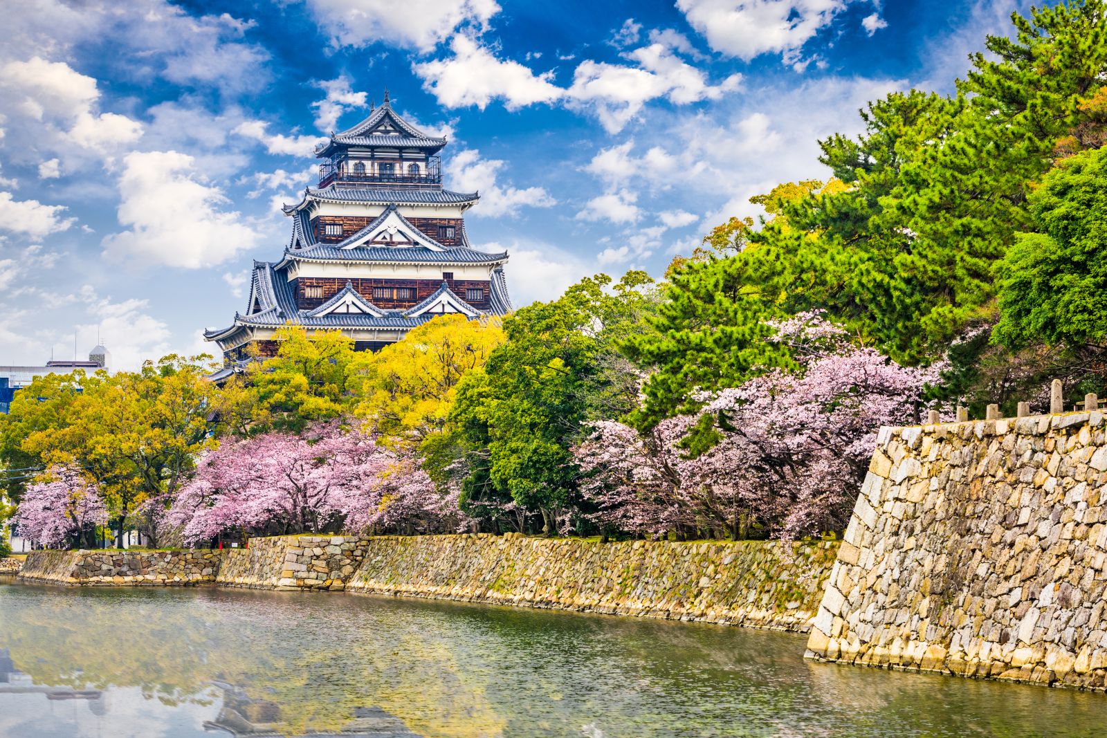 Hiroshima Castle and the Shukkei-en Strolling Gardens in Japan