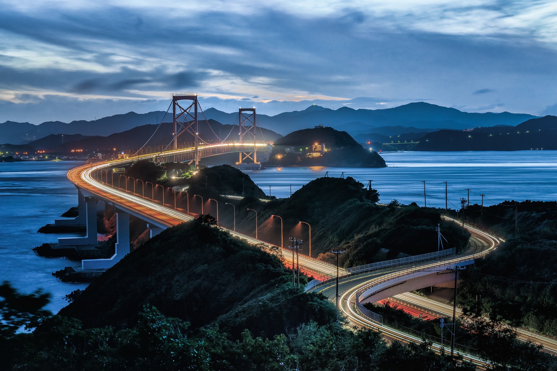 Bridge onto Shikoku Island in Japan