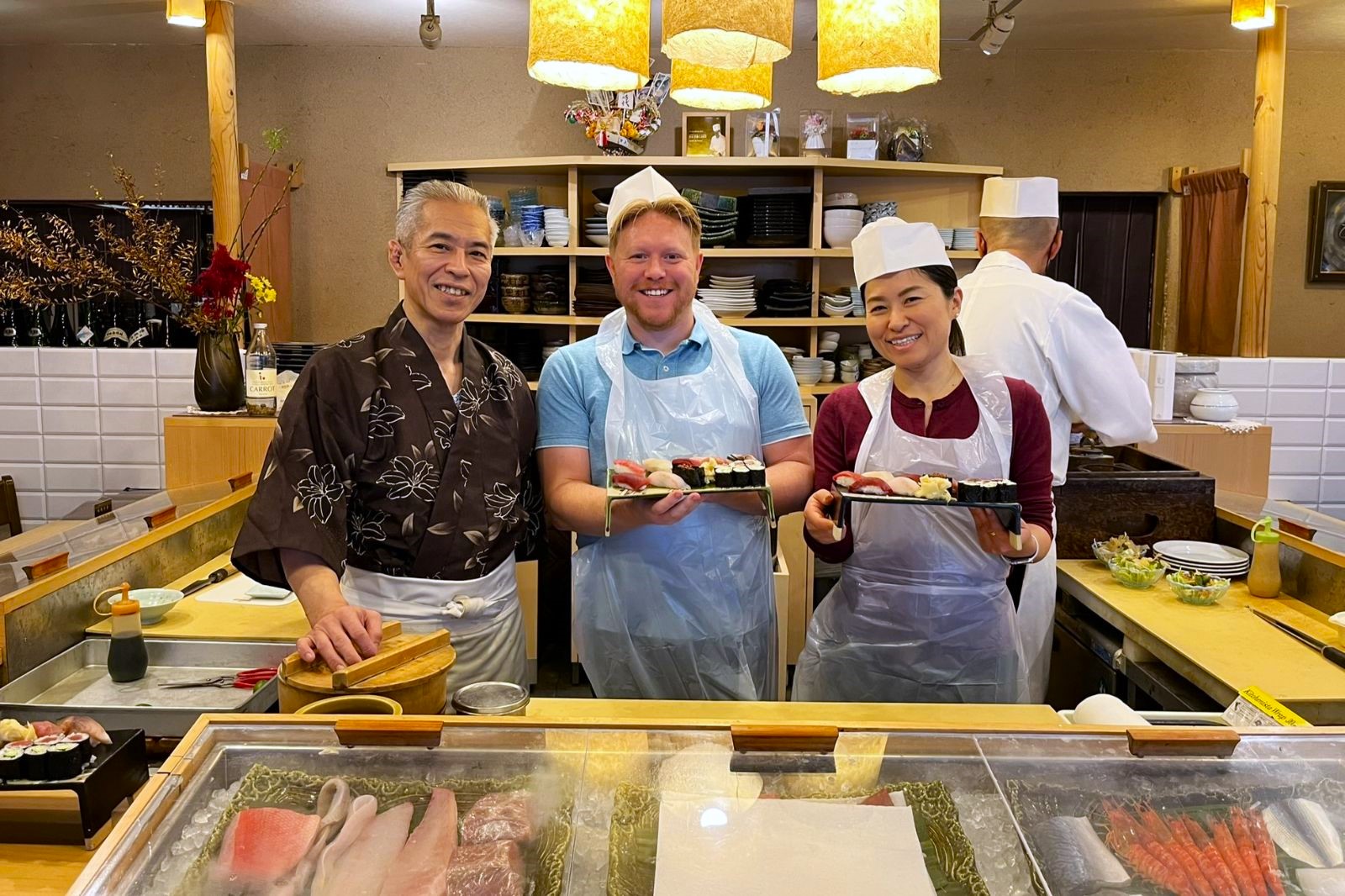 Sushi making in Tokyo