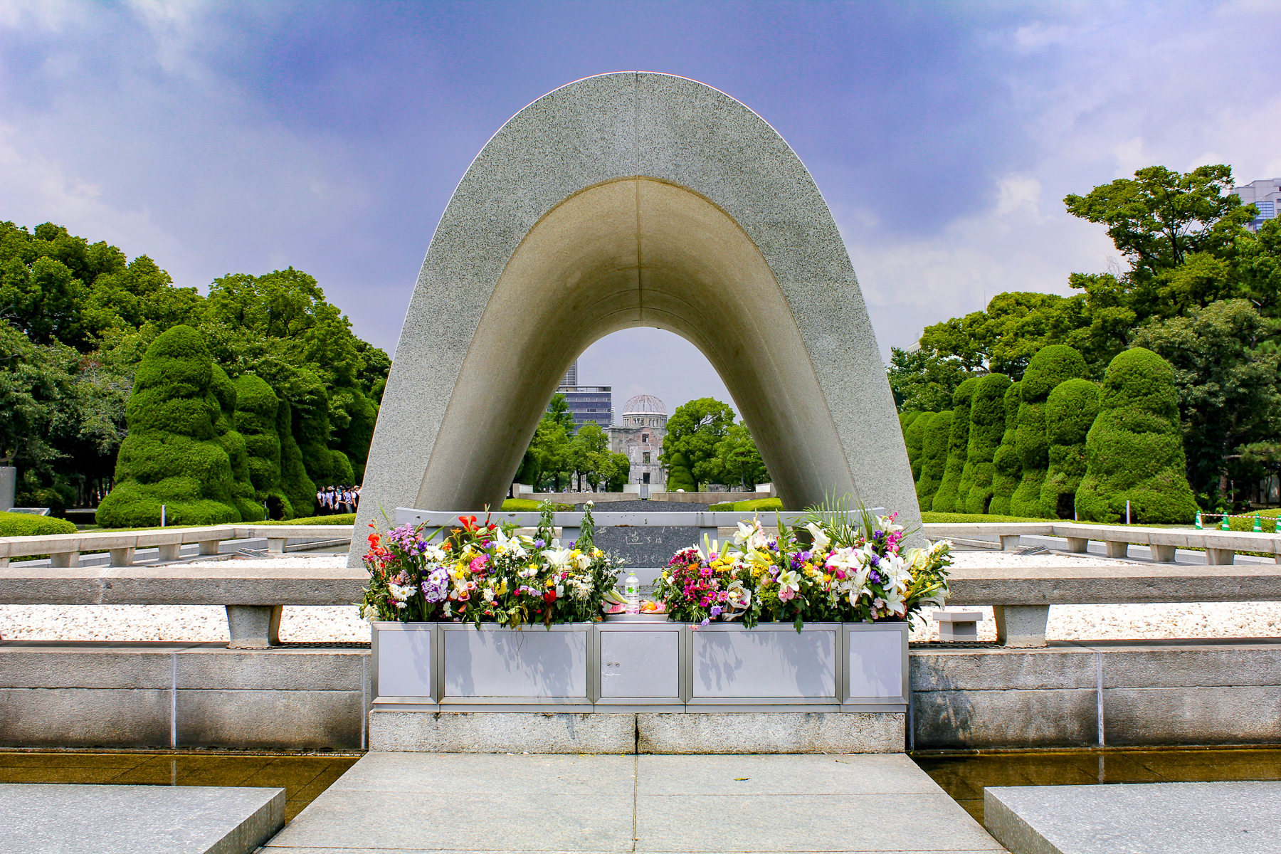Flowers at Peace Memorial Park in Hiroshima