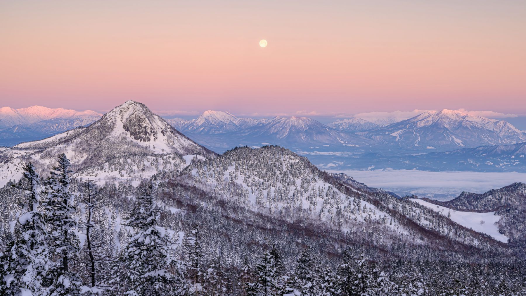 Mount Yokote in Japan at dusk
