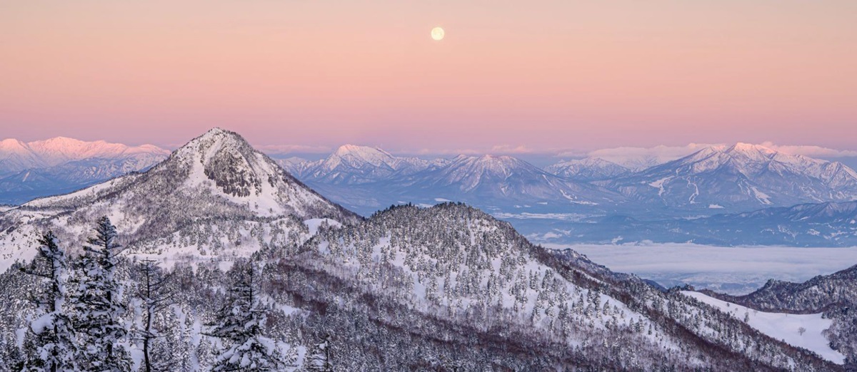 Mount Yokote in Japan at dusk