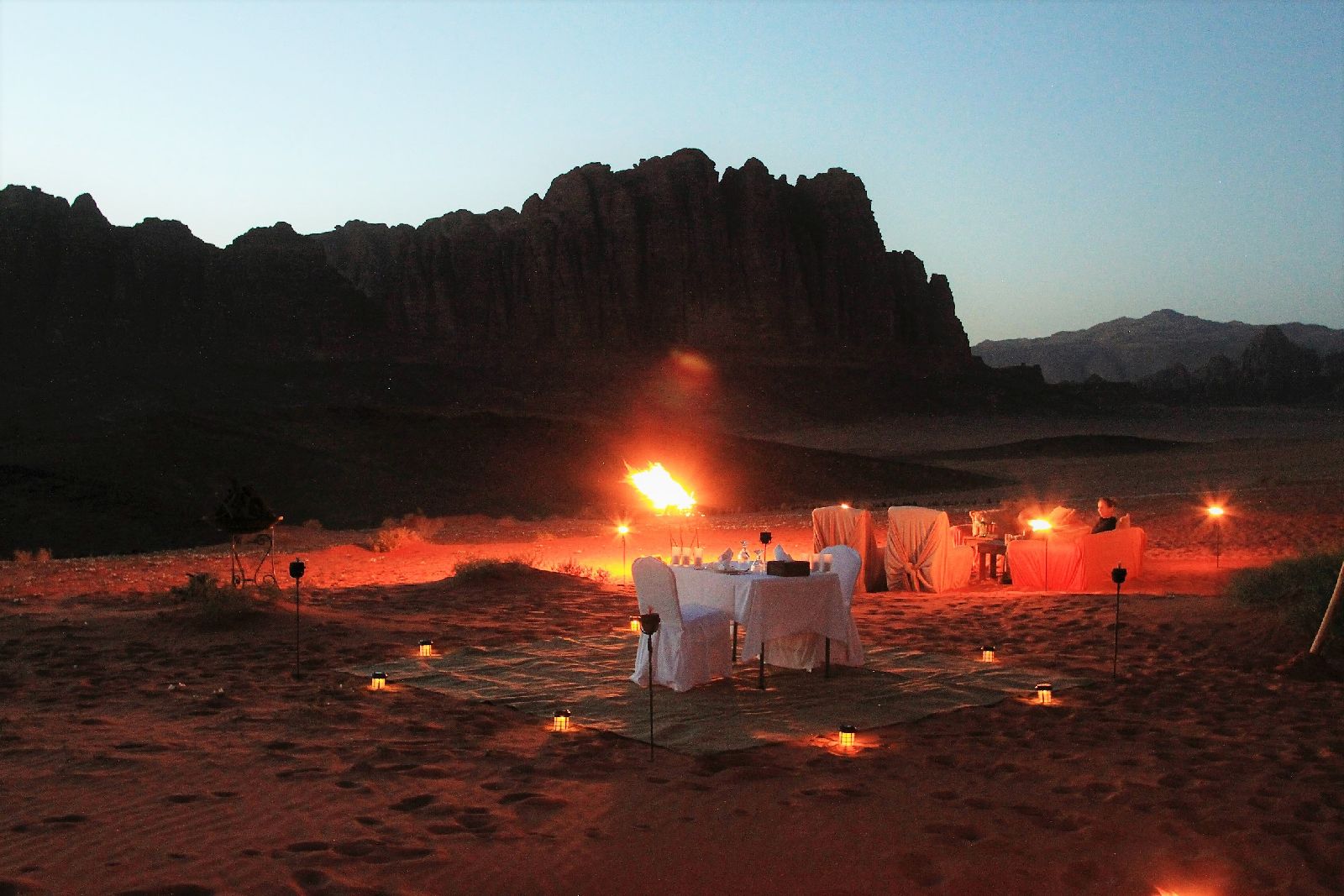 Candlelit dining at the Discovery Bedu Camp Wadi Rum Jordan