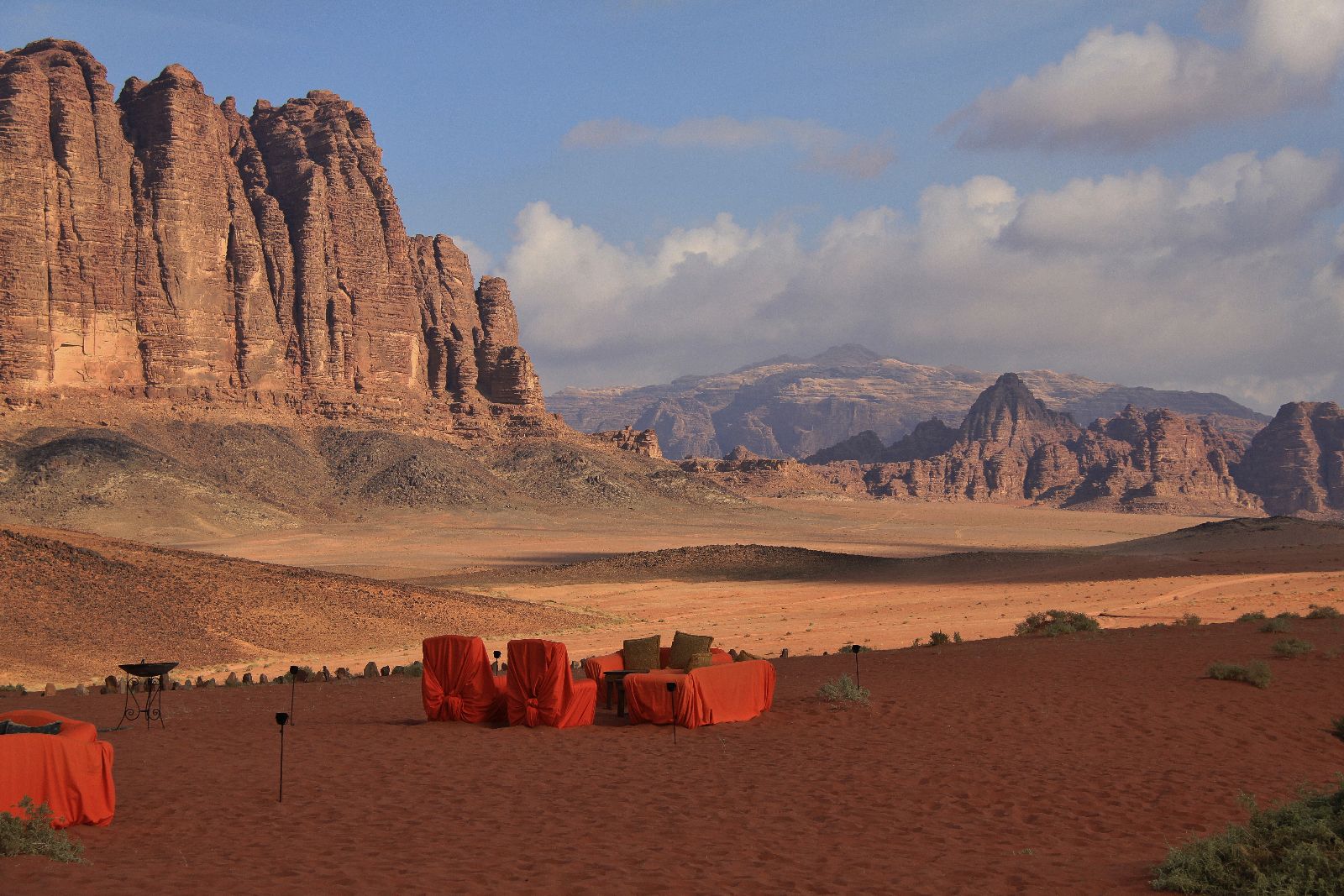 Outdoor lounge at the Discovery Bedu Camp Wadi Rum Jordan