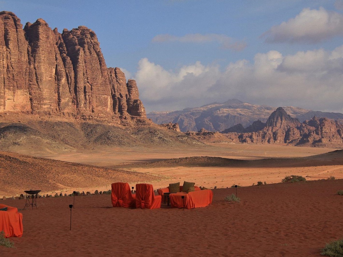Outdoor lounge at the Discovery Bedu Camp Wadi Rum Jordan