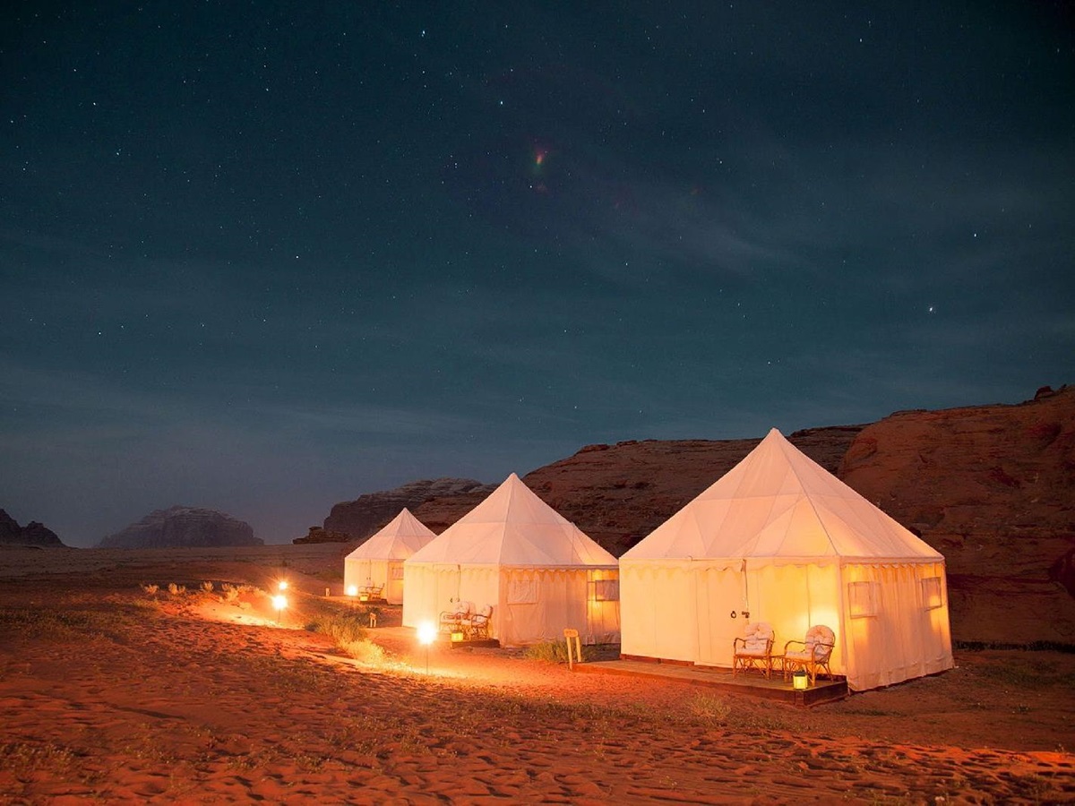 Night skies over the Discovery Bedu Camp in Wadi Rum Jordan