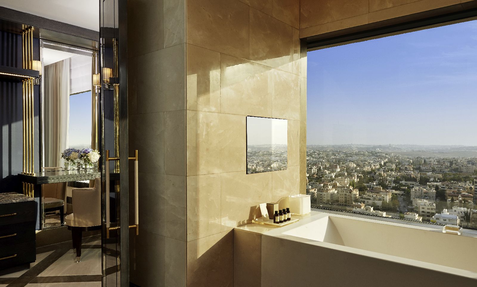 Bathroom of a suite at the Fairmont Amman Jordan