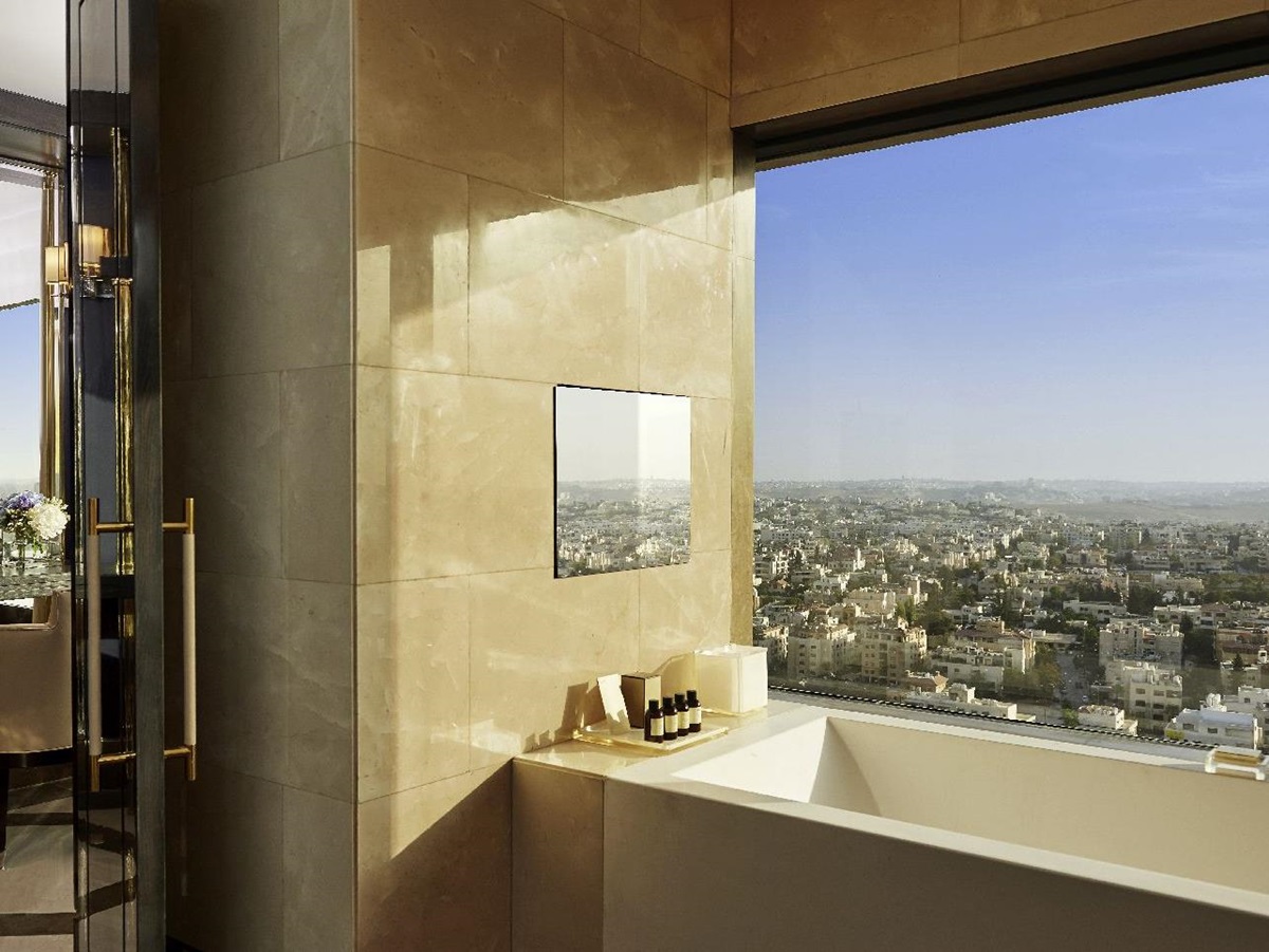 Bathroom of a suite at the Fairmont Amman Jordan