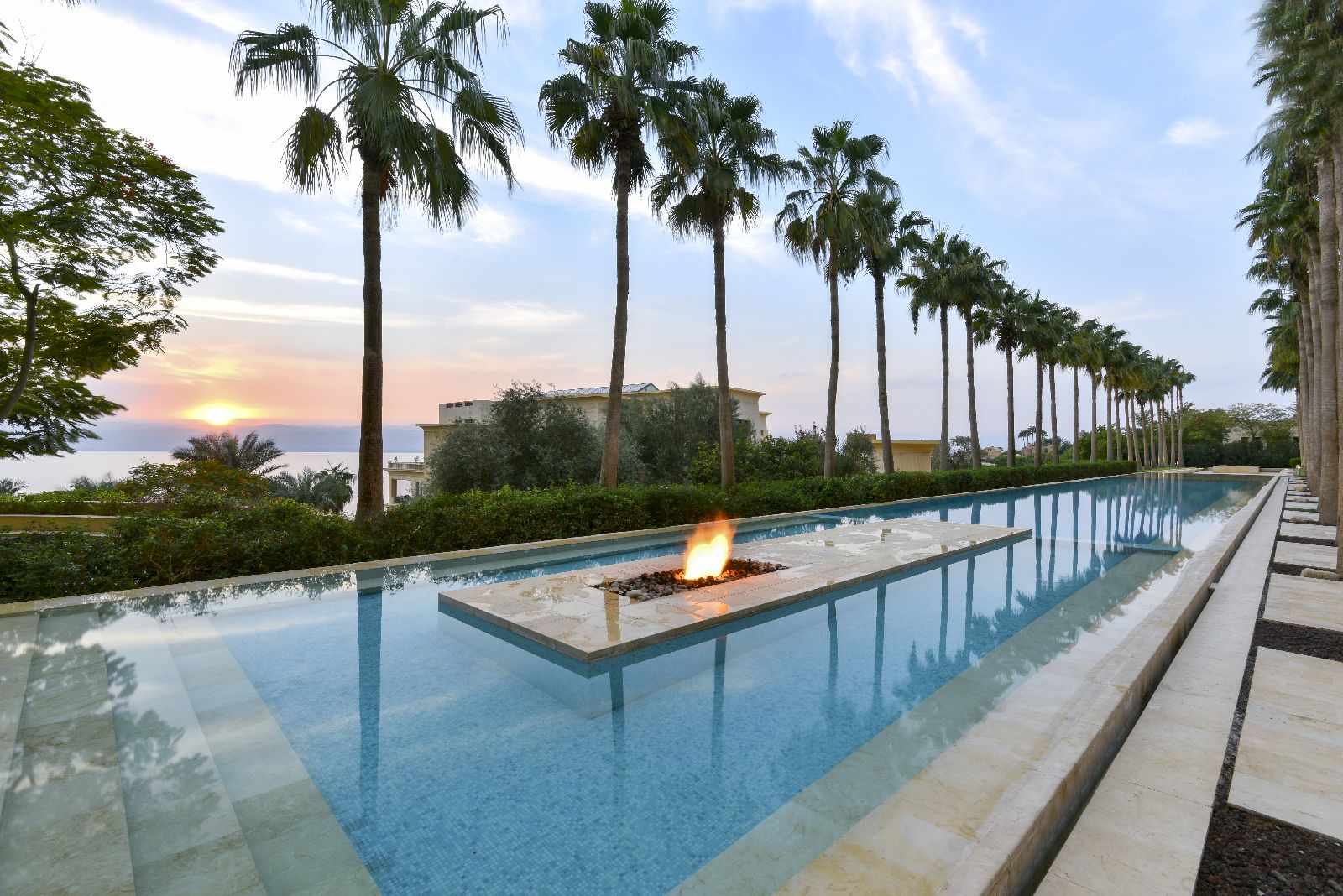 One of the nine swimming pools at the Kempinski Ishtar Dead Sea in Jordan