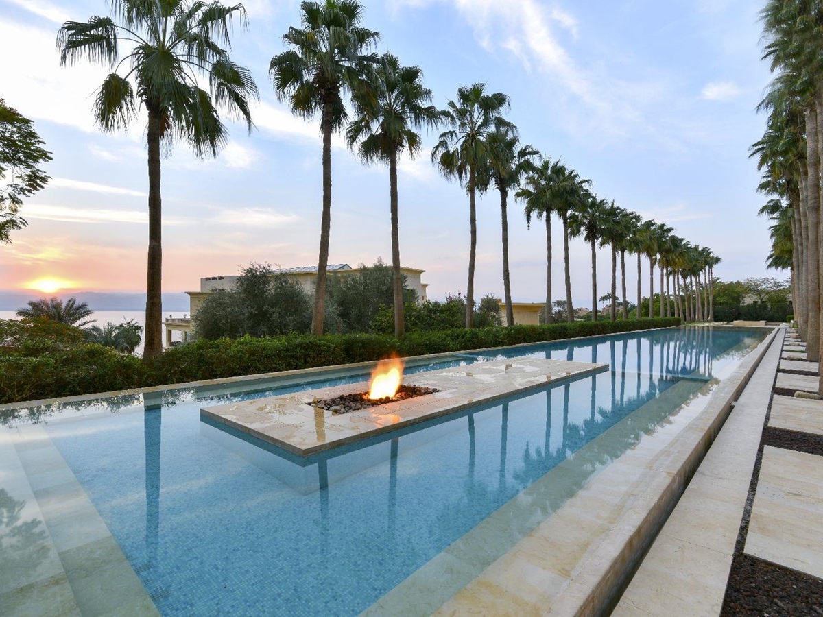 One of the nine swimming pools at the Kempinski Ishtar Dead Sea in Jordan