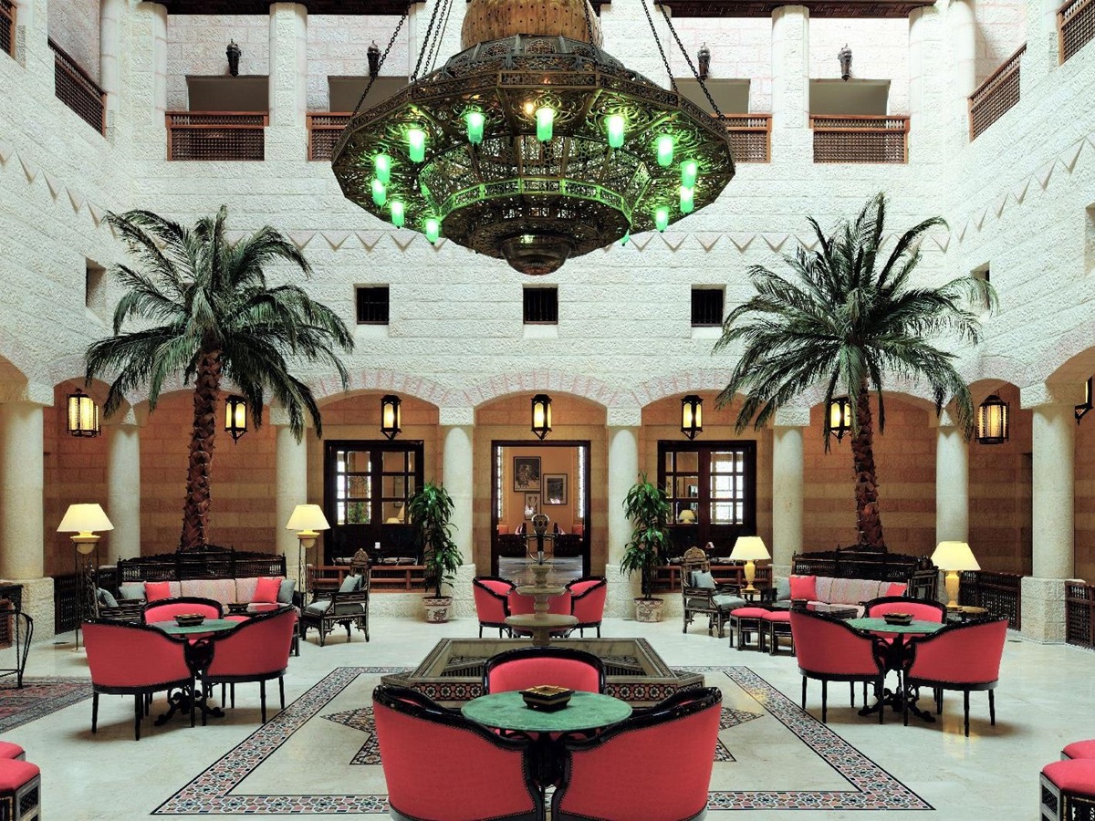 The lobby of the Movenpick Resort Petra in Jordan
