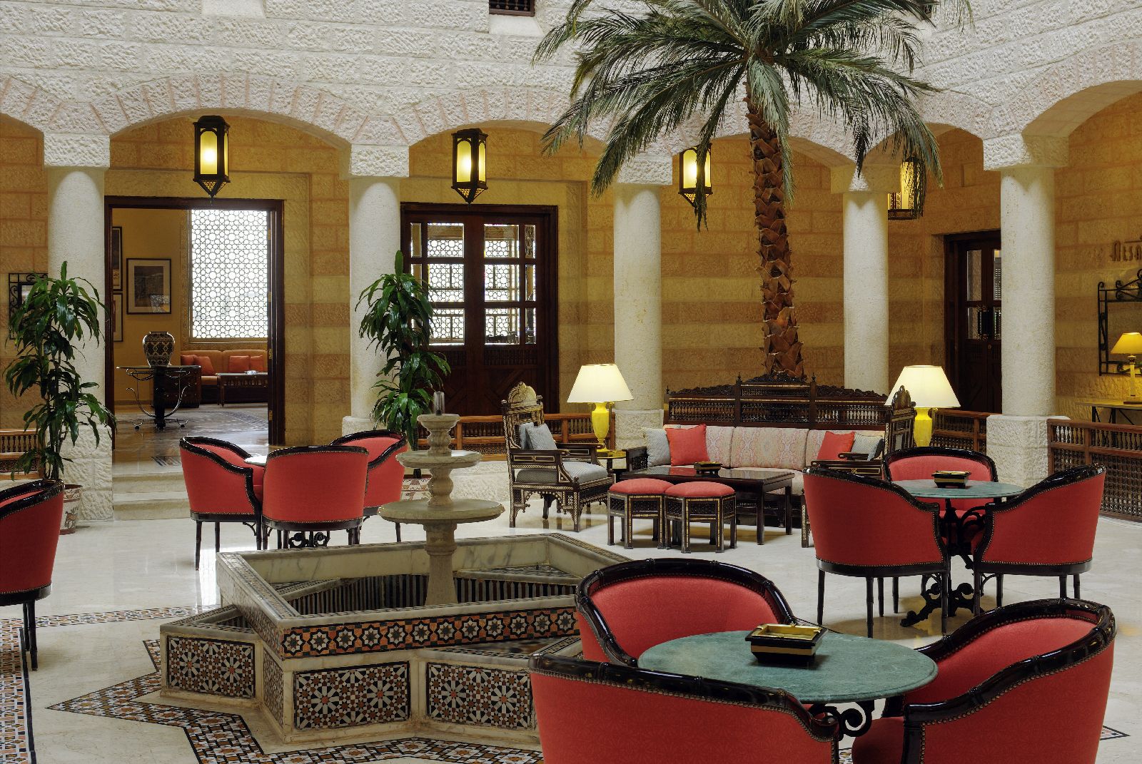 Lobby lounge of the Movenpick Resort Petra in Jordan