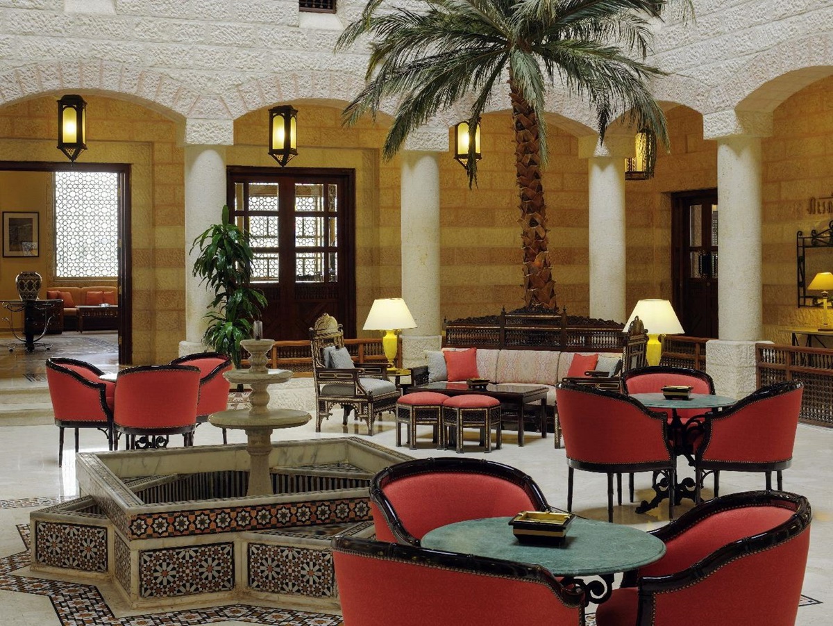 Lobby lounge of the Movenpick Resort Petra in Jordan