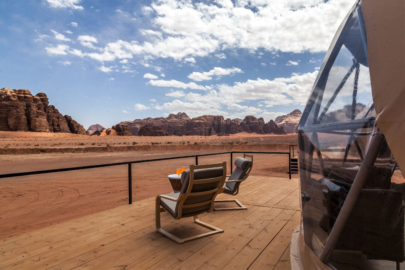 Terrace of a Martian Dome at Sun City Camp Wadi Rum Jordan