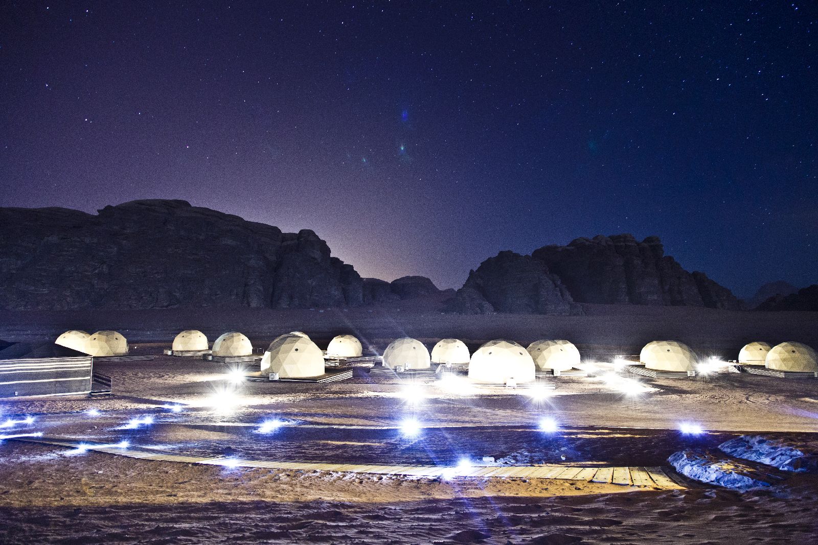 Night skies over the Sun City Camp Wadi Rum Jordan