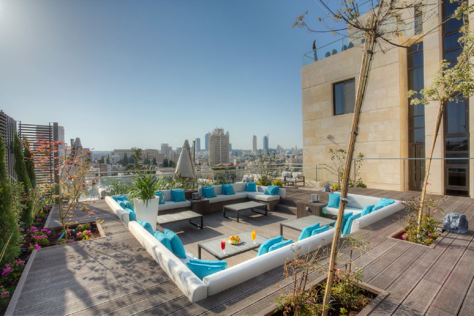 Roof terrace at The House Boutique Suites Amman Jordan