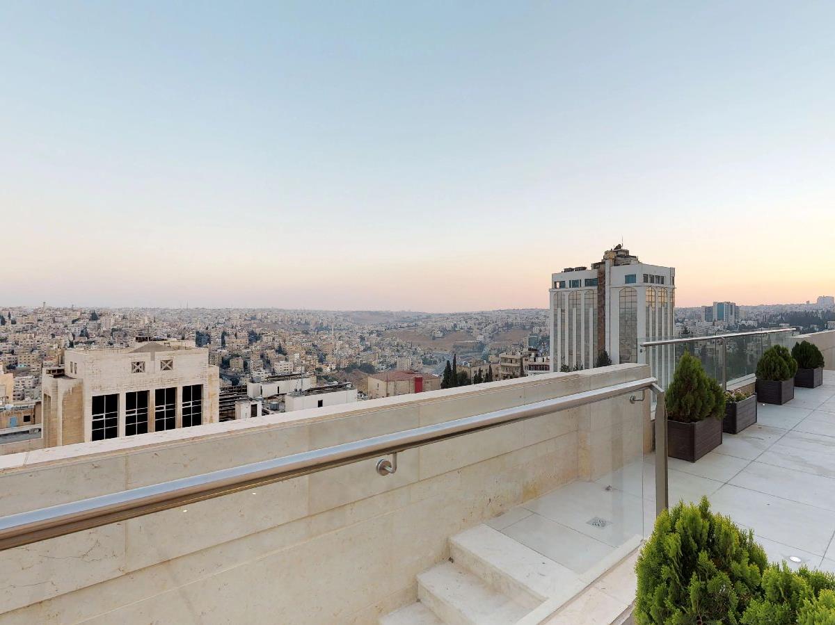 Views of the Amman skyline from the Royal Suite at The House Boutique Suites in Jordan