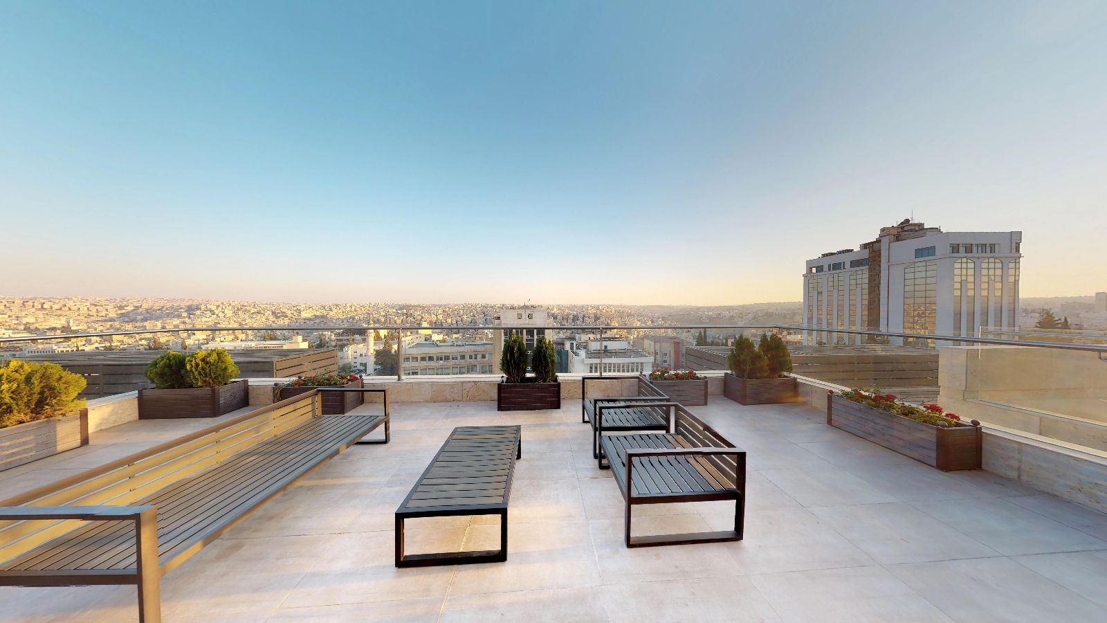 Terrace of a two bedroom suite at The House Boutique Suites Amman Jordan
