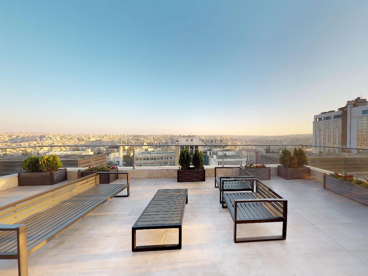 Terrace of a two bedroom suite at The House Boutique Suites Amman Jordan