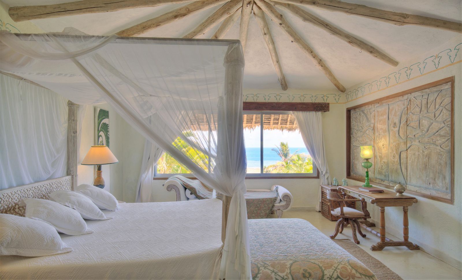 Garden Villa bedroom at Alfajiri Villas on Diani Beach in Kenya