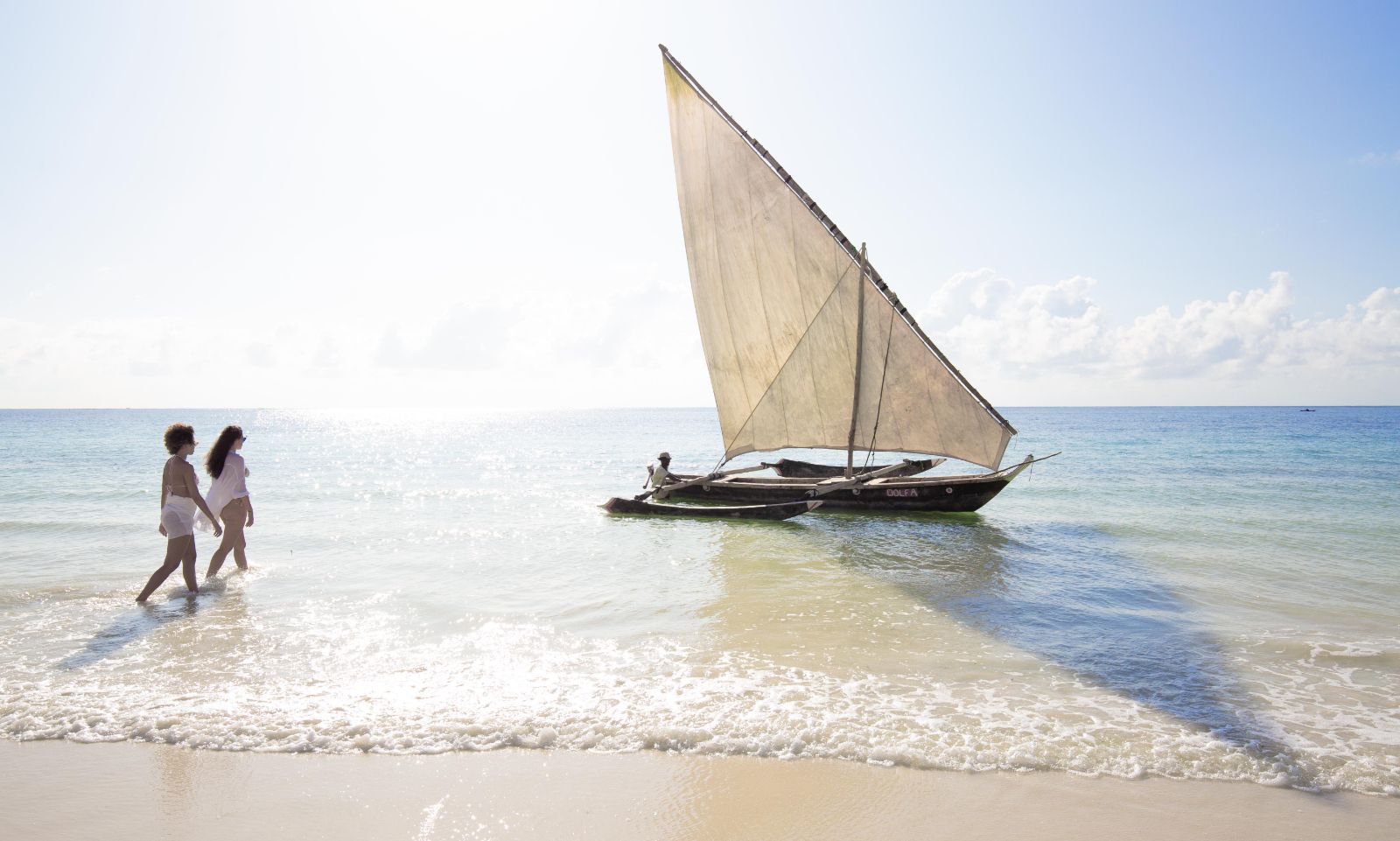Sailing on Diani Beach on the grounds of Alfajiri Villas in Kenya