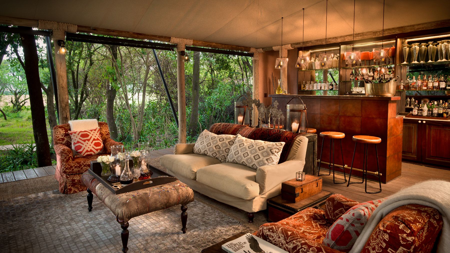 Lounge at &Beyond Bateleur Camp