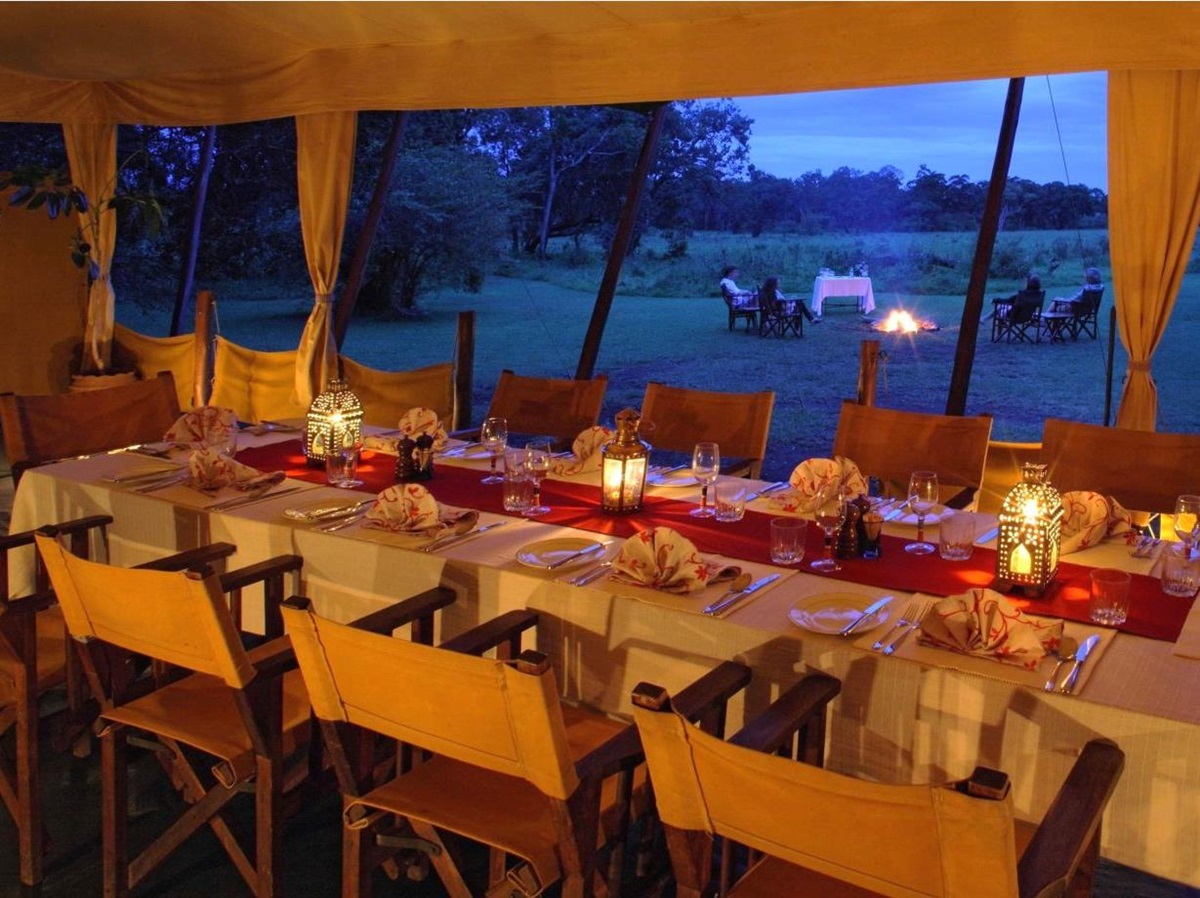 Dining room at Elephant Pepper Camp in Kenya