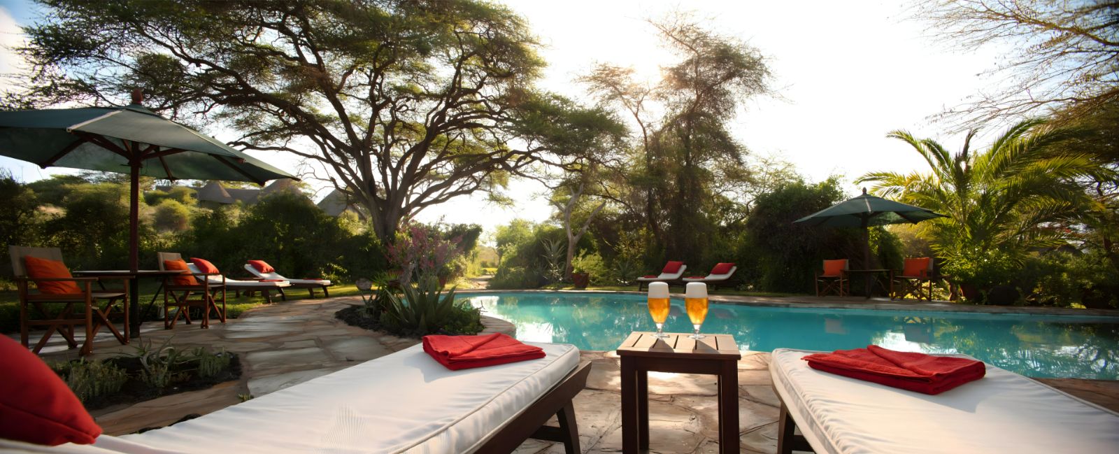 Swimming pool at Elewana Tortilis Camp in the Amboseli National Park in Kenya