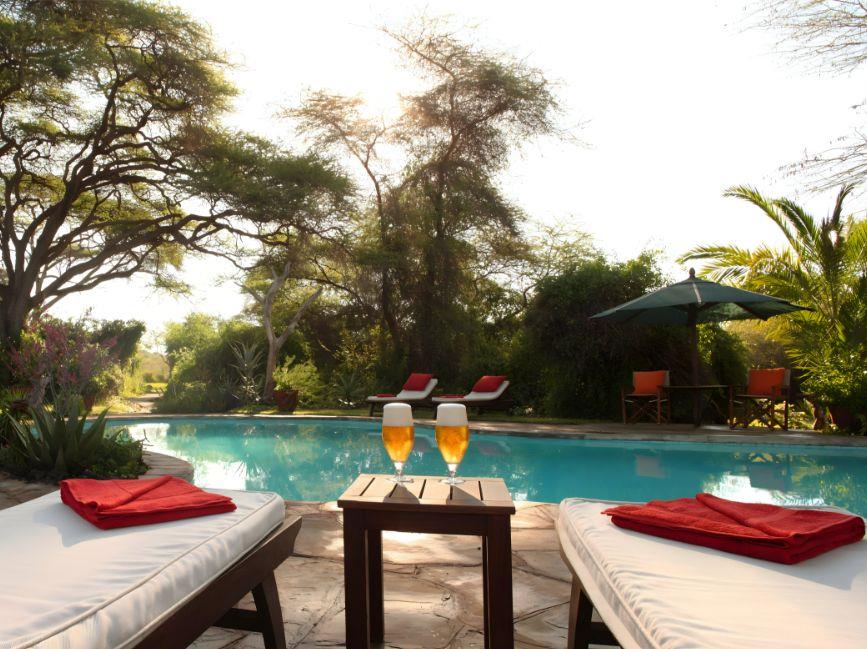 Swimming pool at Elewana Tortilis Camp in the Amboseli National Park in Kenya