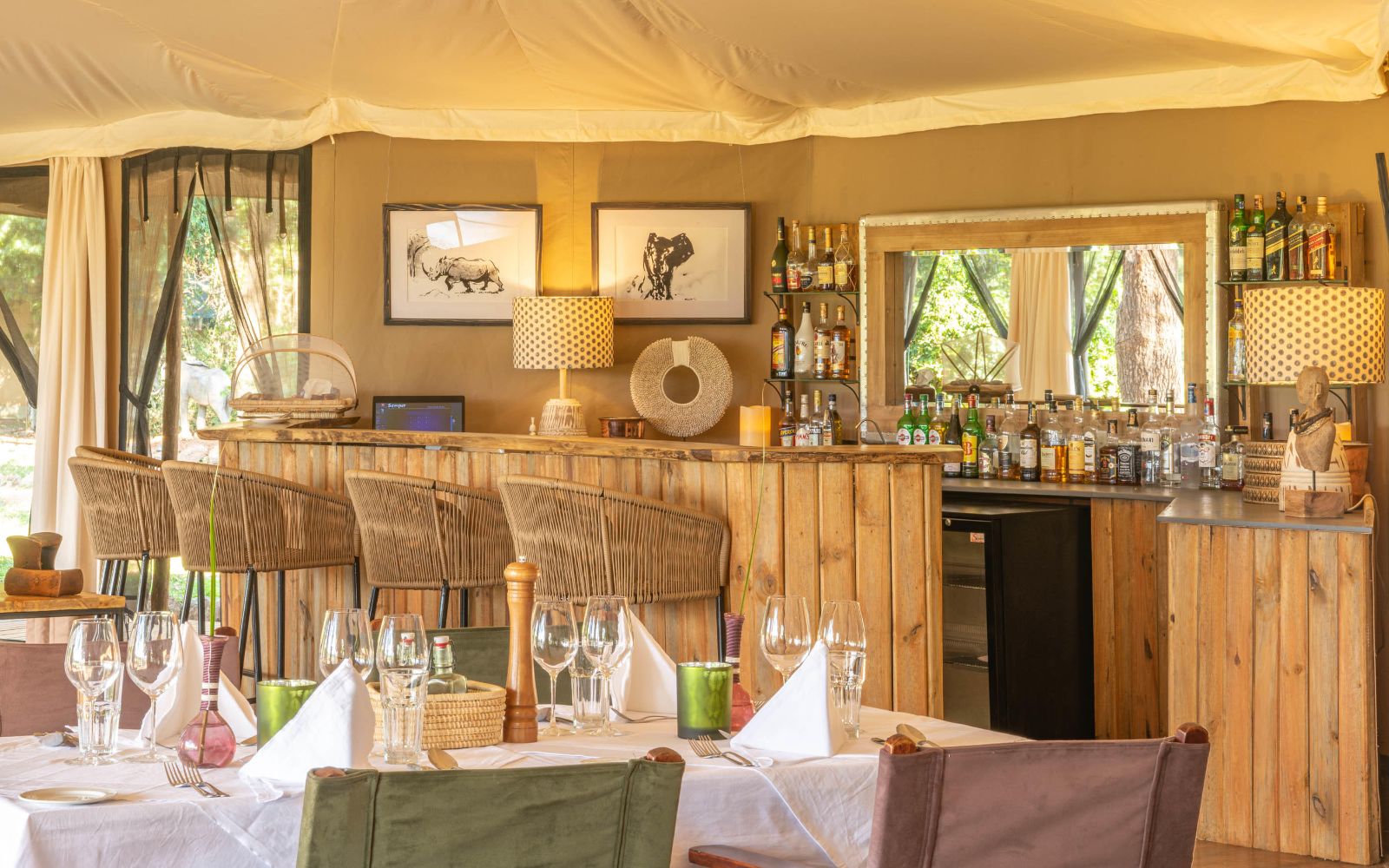 Bar area at Little Governors Camp, Kenya