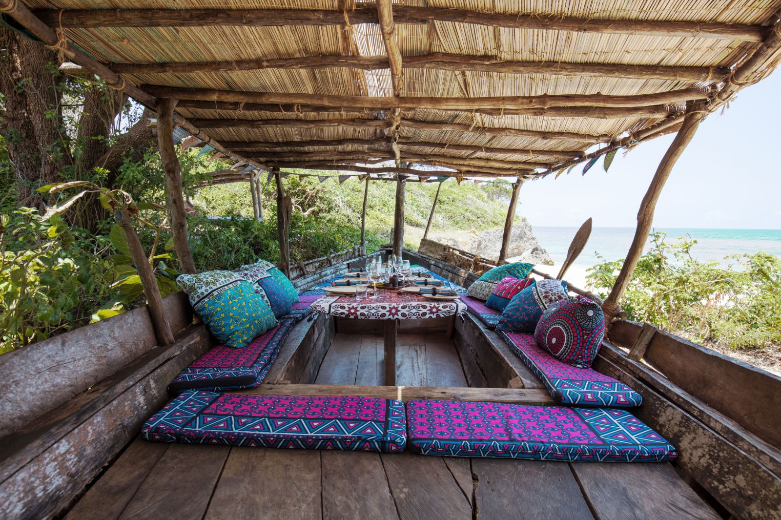 Lunch in the boat at Kinondo Kwetu, Kenya