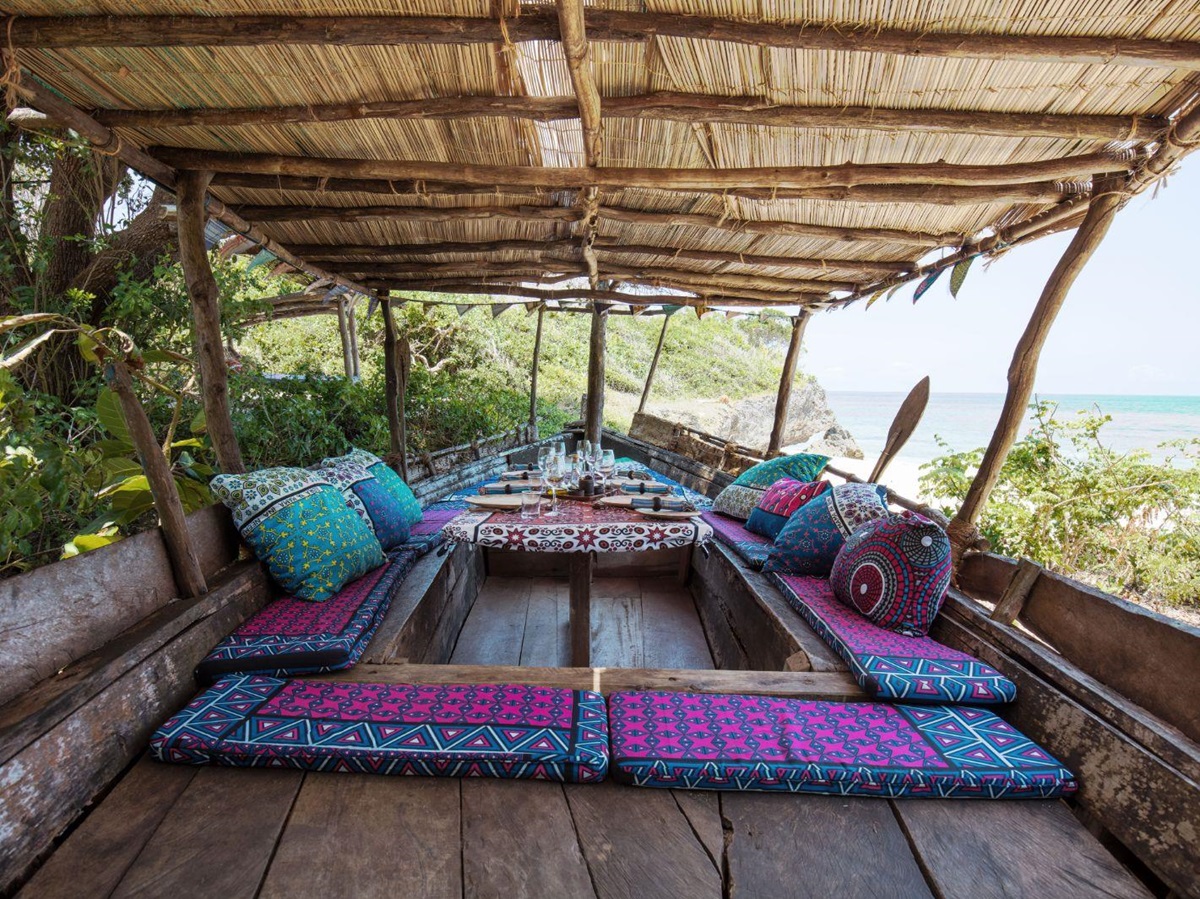 Lunch in the boat at Kinondo Kwetu, Kenya