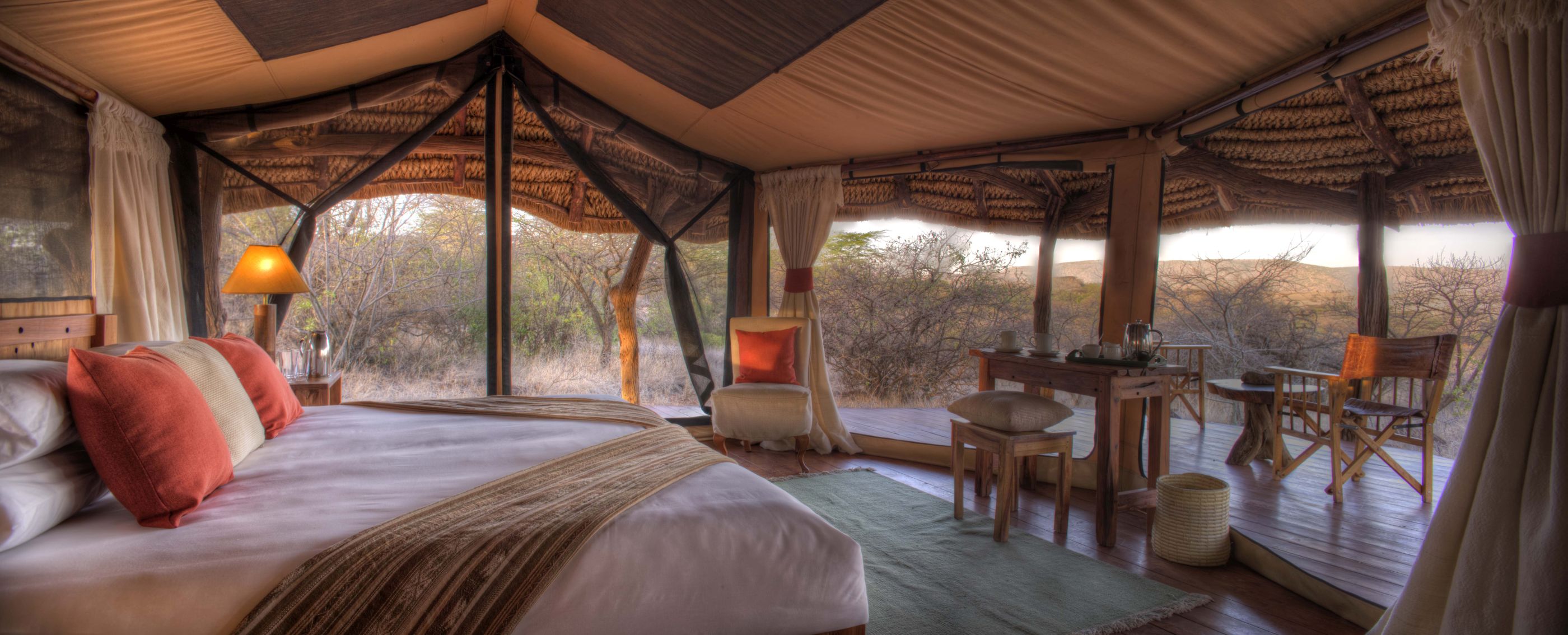 Tent interiors of Lewa Safari Camp