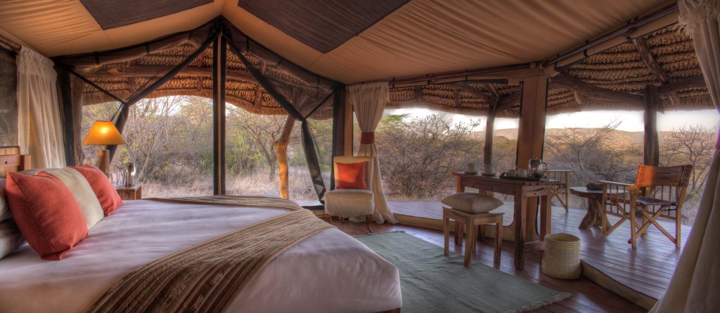 Tent interiors of Lewa Safari Camp