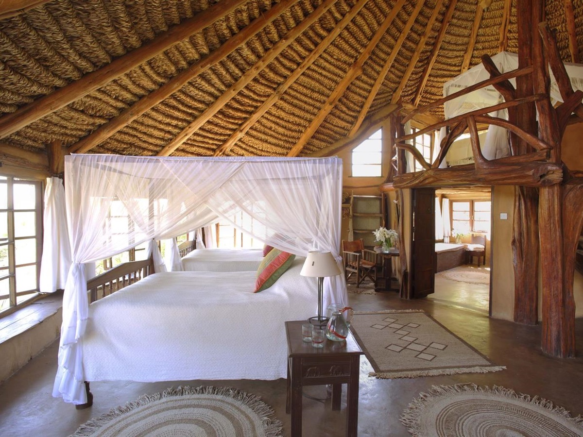 Bedroom interior at Lewa Wilderness Camp in Kenya