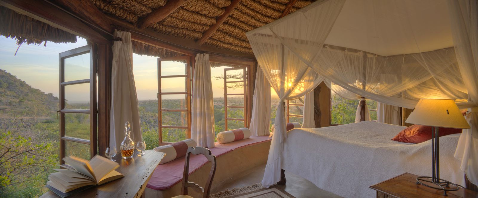 Bedroom interior at Lewa Wilderness Camp in Kenya 