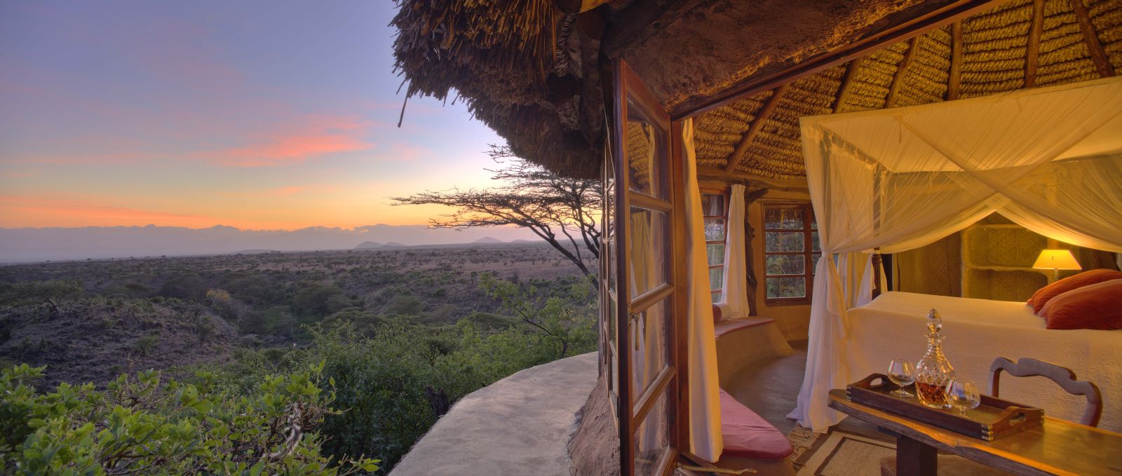 View from bedroom at Lewa Wilderness Camp in Kenya 