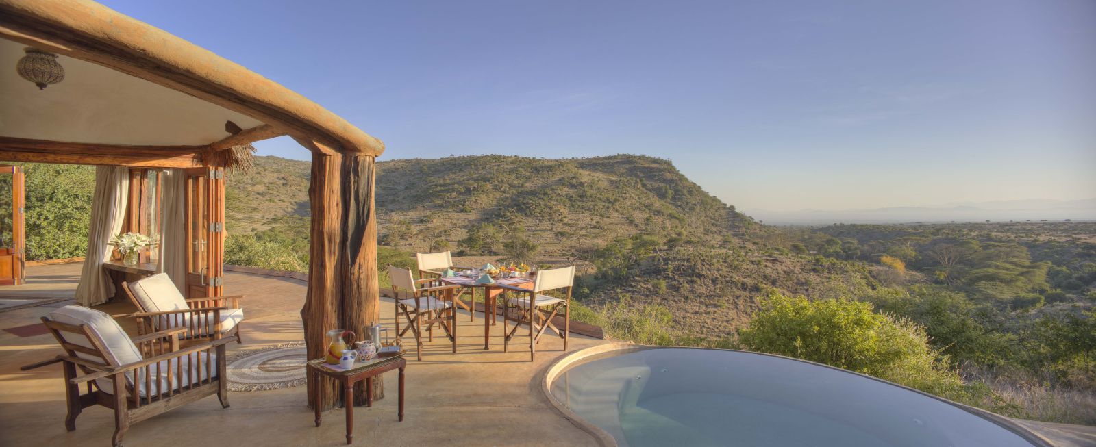 View from pool at Lewa Wilderness Camp in Kenya 