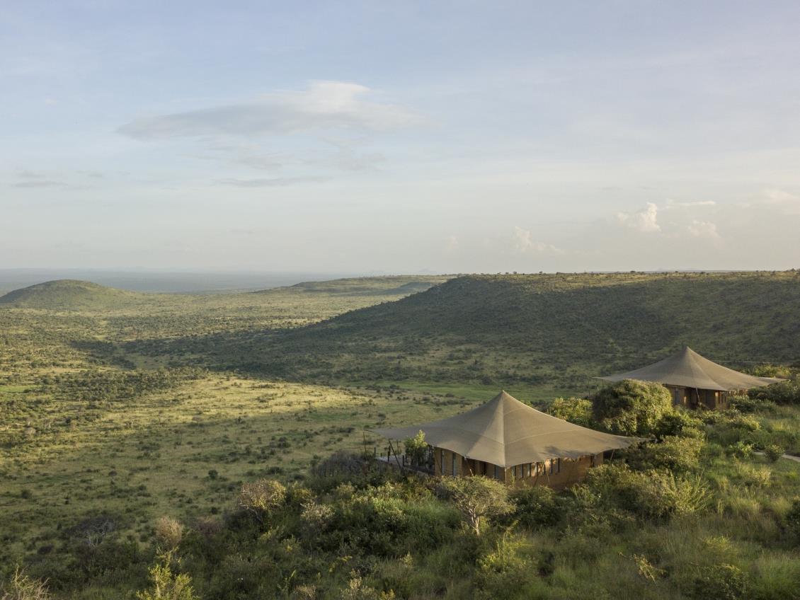 aerial View of Lodo Springs and view over the surrounding African bush