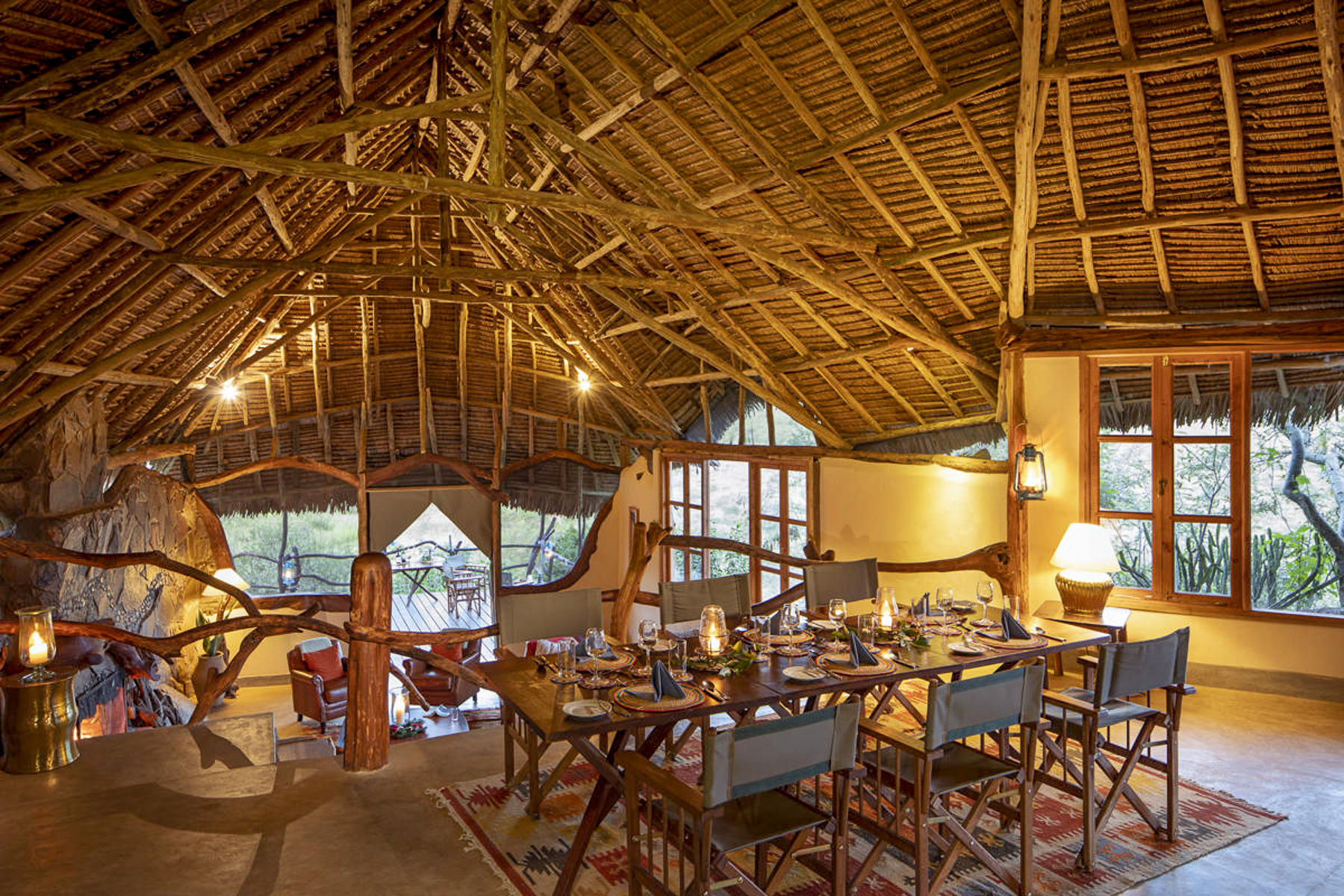 Dining table at Loisaba Star Beds in Kenya