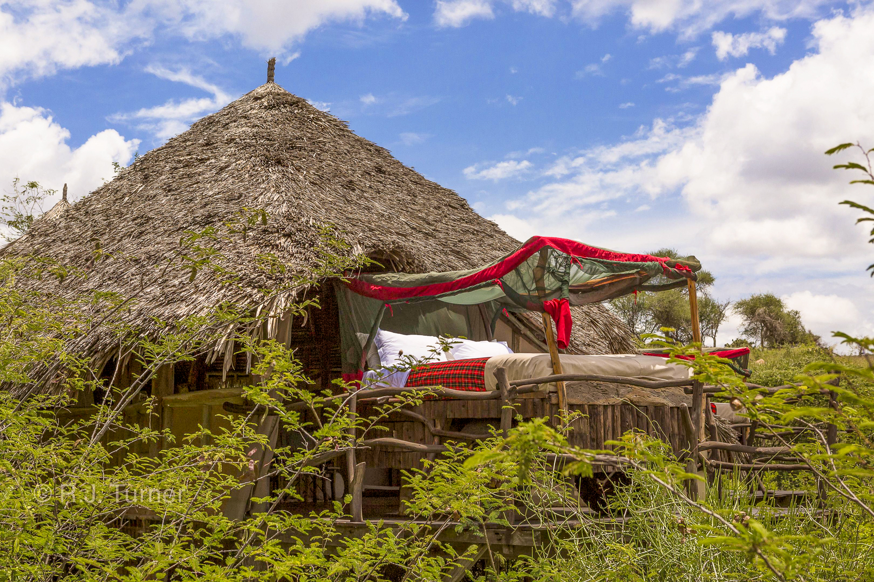 Exterior view of a star bed platform at Loisaba Star Beds in Kenya