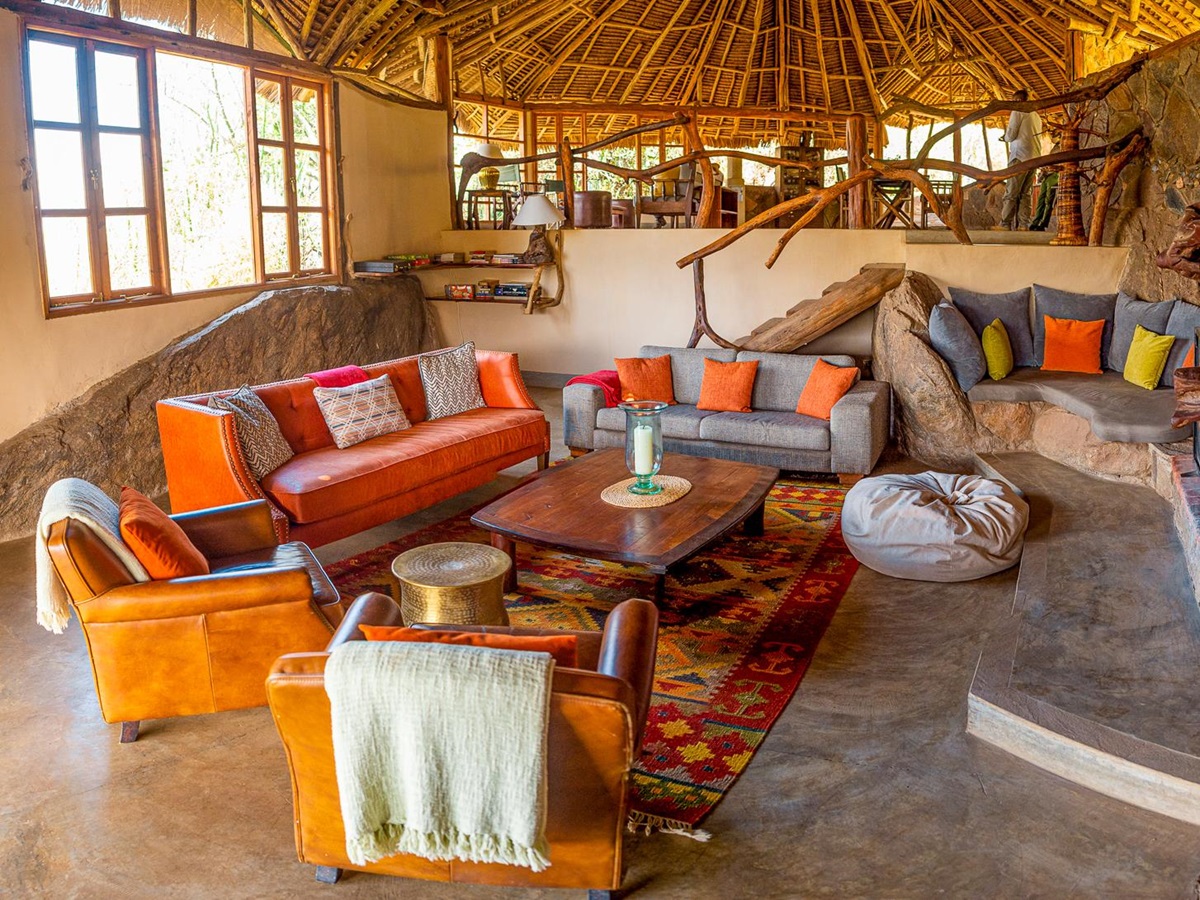 Lounge at Loisaba Star Beds in Kenya
